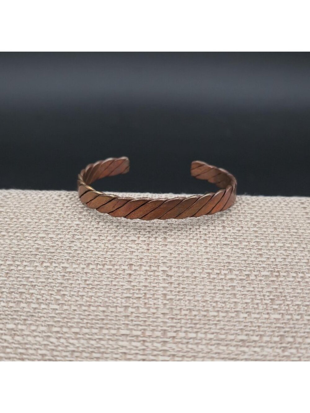 7 Inch Handmade Twisted Copper Cuff Bracelet, Rustic Hand Forged Bangle B1212
